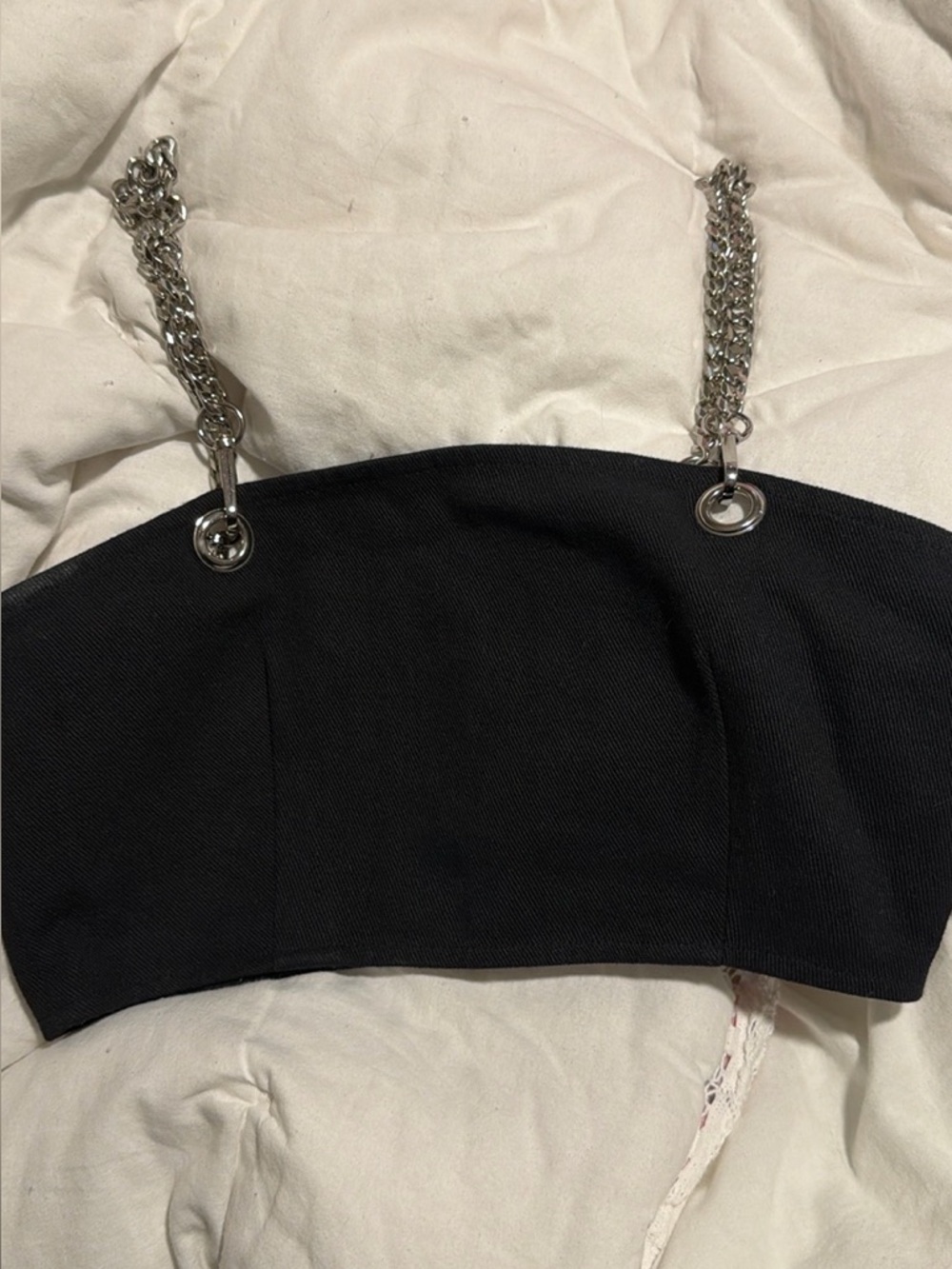 Carmar Miami Bandeau Metal Chain Straps Zipper Back